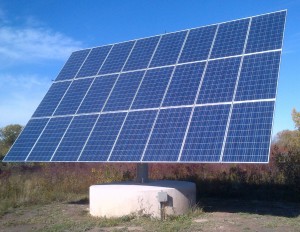 An Umbrella solar panel system at work generating energy for the grid