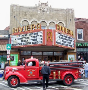 The Queenston, Ontario fire truck that was featured in "A Christmas Story' 20 years ago in front of the Riviera Theatre in North Tonawanda, New York last Christmas for an inaugural screening of the film. You can catch it again this December. Photo by Dooug Draper